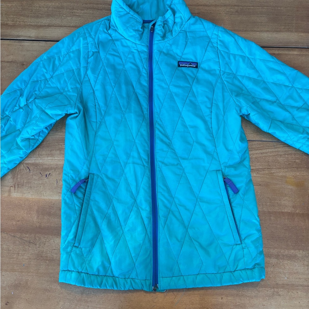 Patagonia Kid’s Nano Puff Diamond Quilted Green Jacket